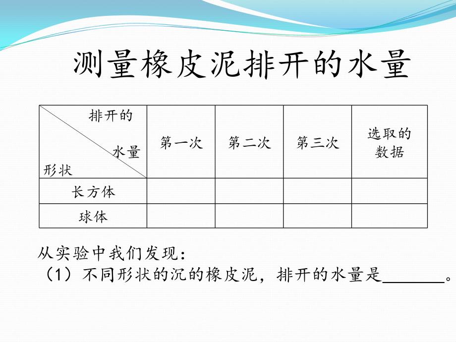 五年级下册科学课件-1.3 橡皮泥在水中的沉浮｜教科版 (共7张PPT)_第3页