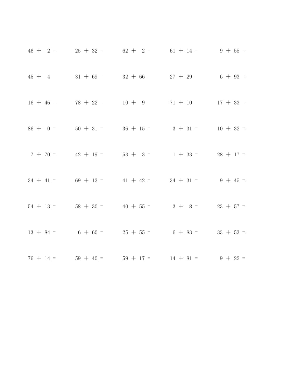 100以内加法口算题100道 (91)_第2页