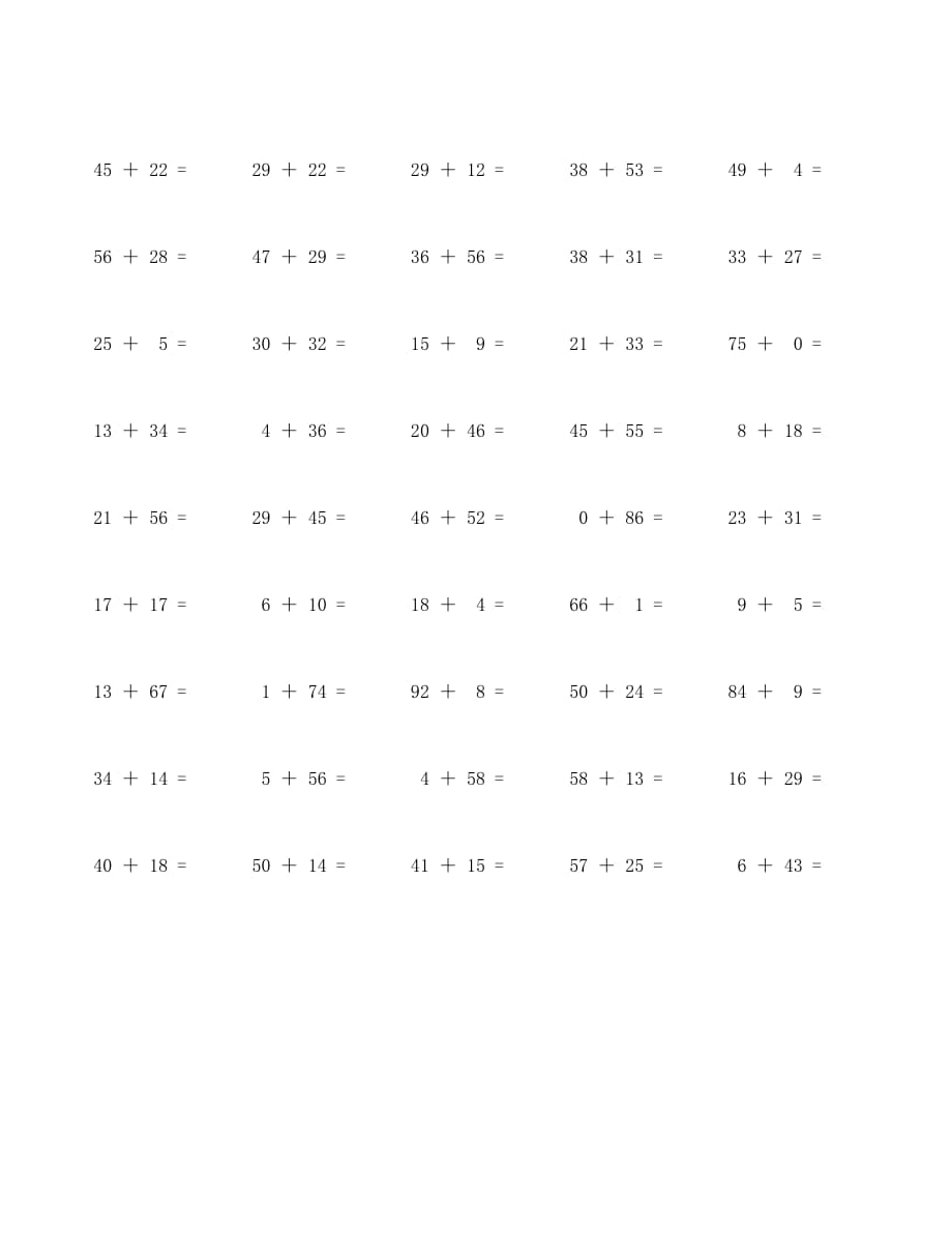 100以内加法口算题100道 (103)_第2页