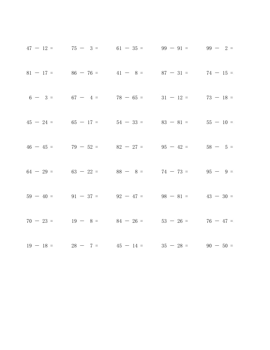 100以内减法口算题100道 (91)_第2页