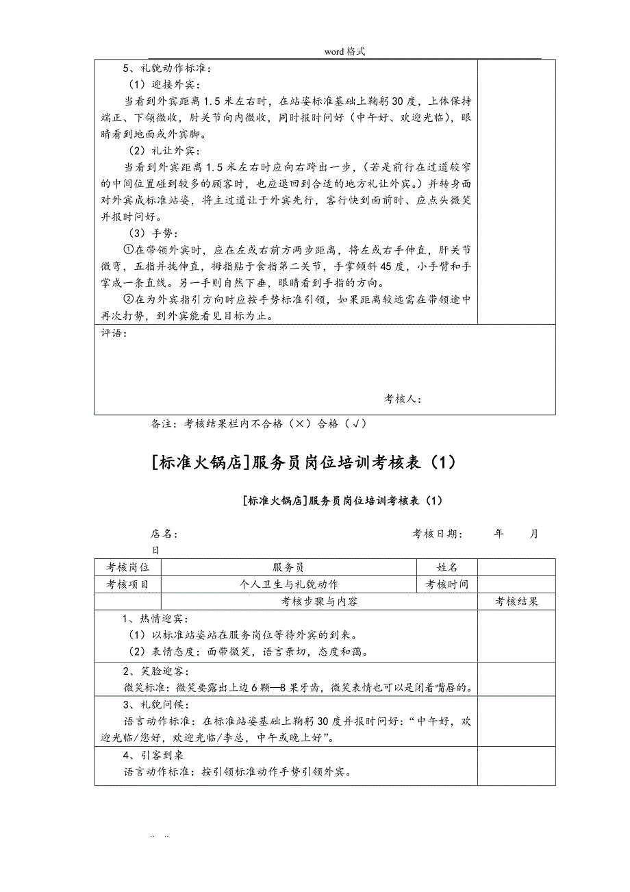 标准火锅店常用表格模板_第2页