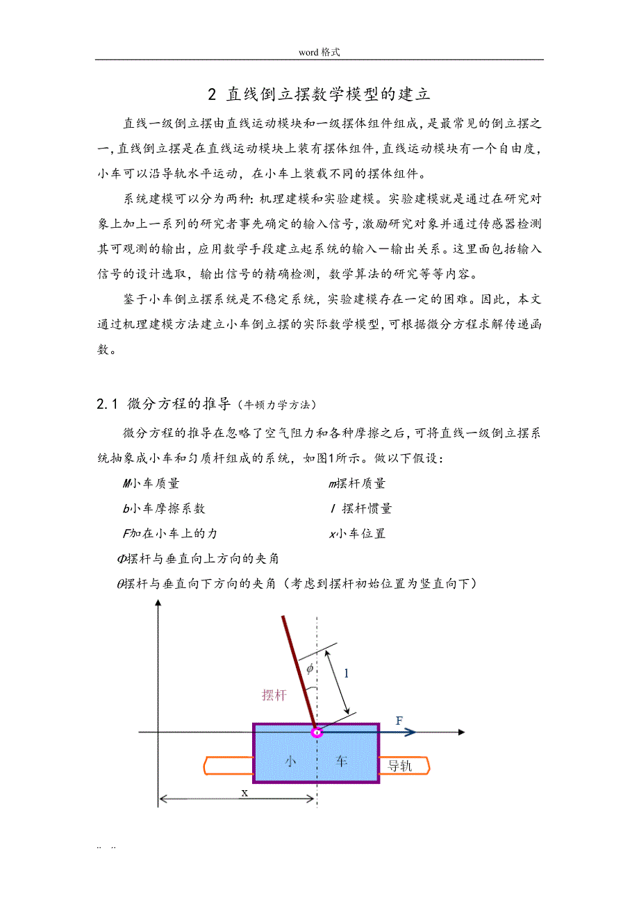 自动控制原理课程设计_倒立摆系统控制器设计说明_第2页