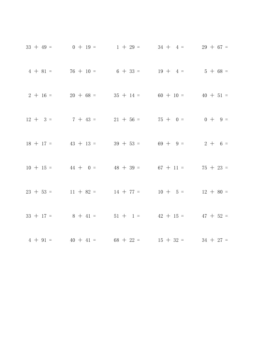 100以内加法口算题100道 (76)_第2页