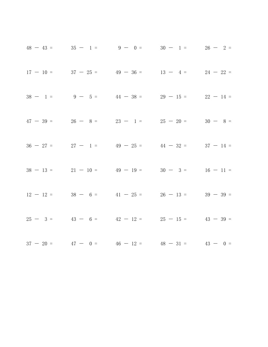 50以内减法口算题100道 (3)_第2页