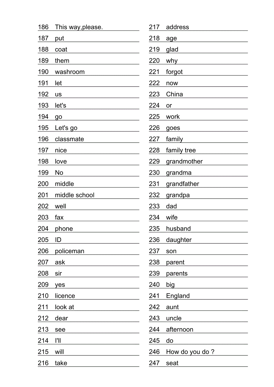 人教版初中英语单词默写练习(英语部分)_第4页