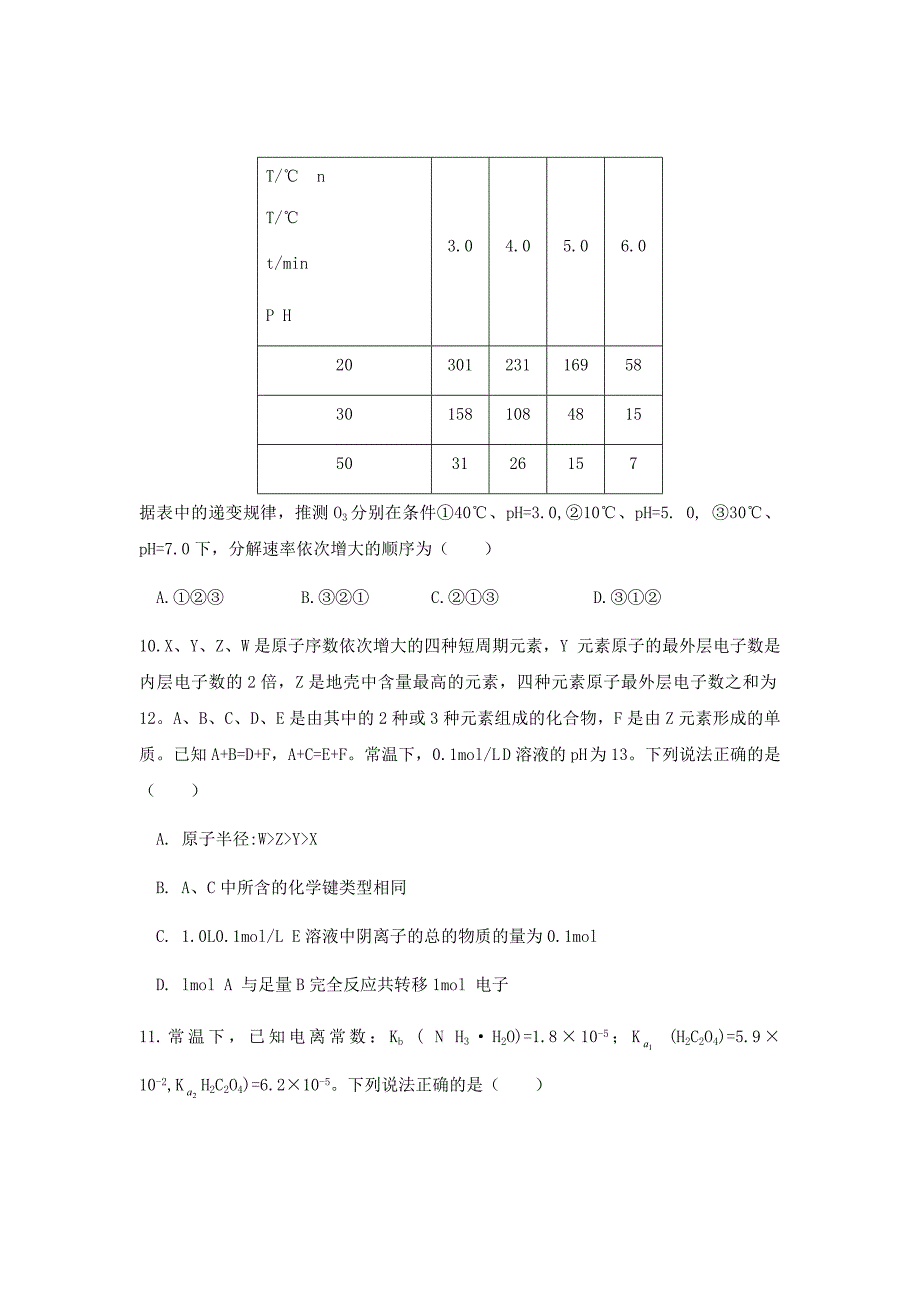 精校word版答案全---2019届江西省吉安市高三上学期五校联考化学试卷_第4页