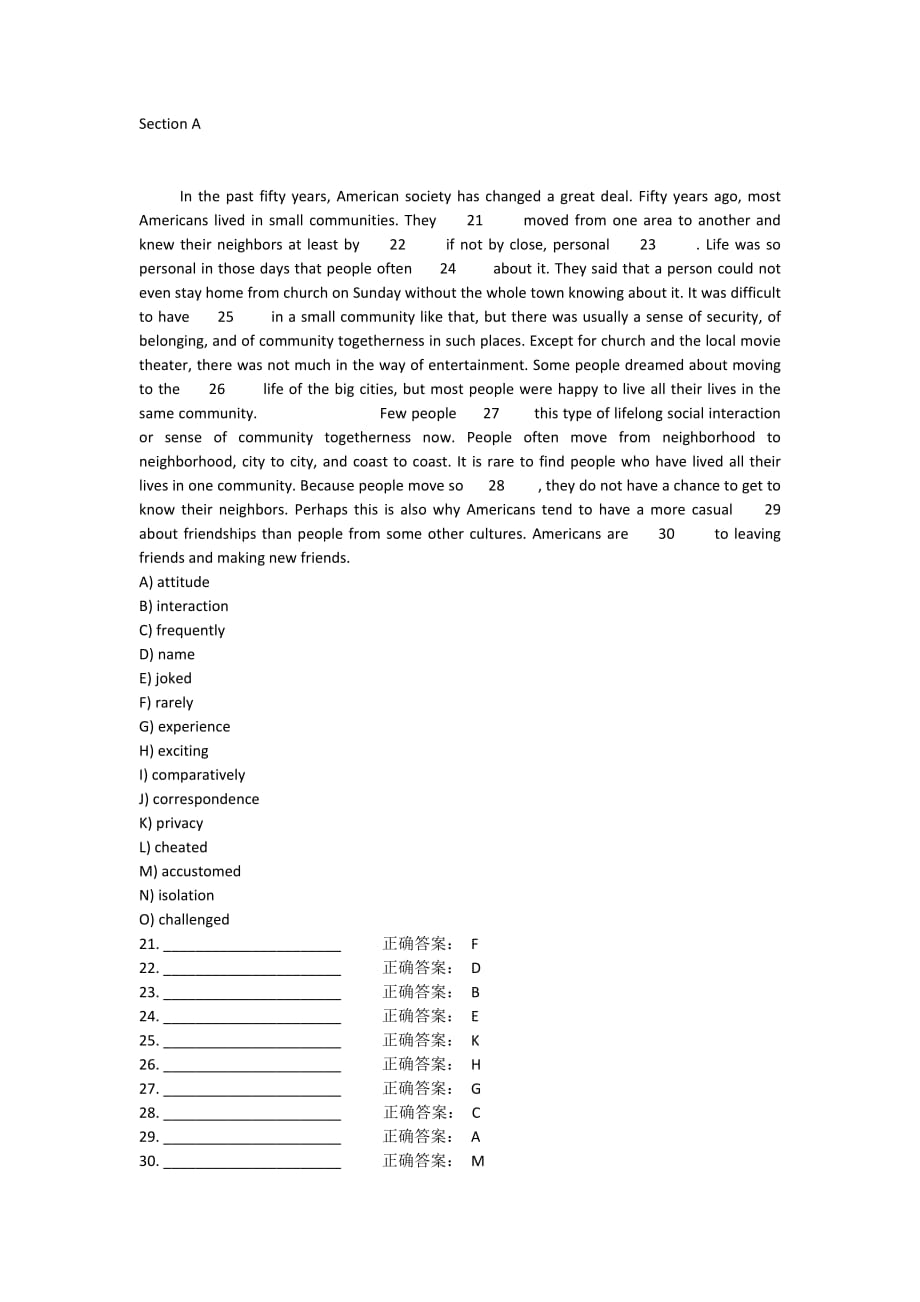 新理念英语学习综合教程b3u1卷C_第4页