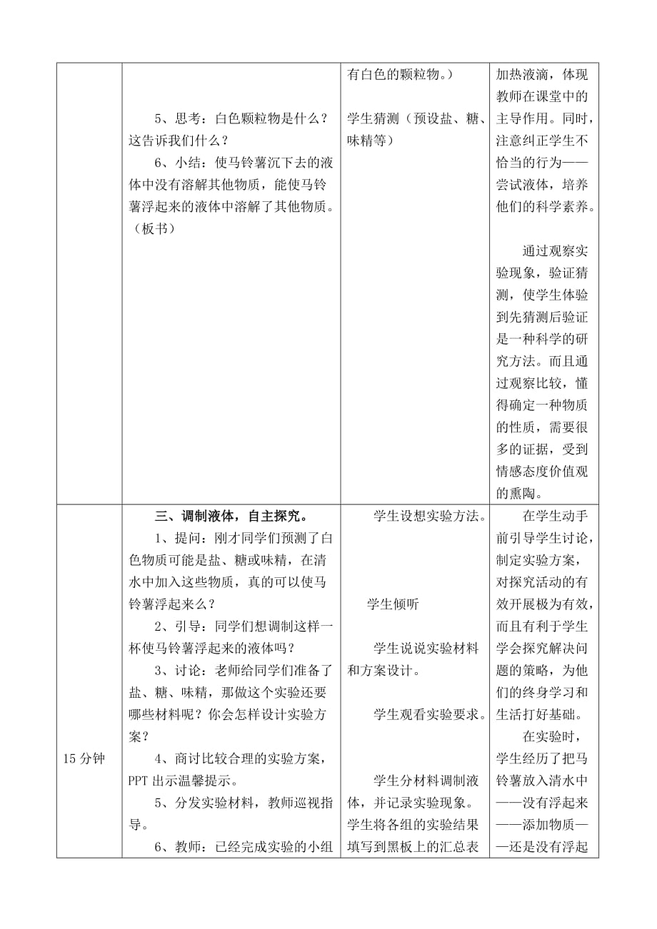 五年级下册科学教案- 1.7 马铃薯在液体中的沉浮｜教科版 (12)_第3页