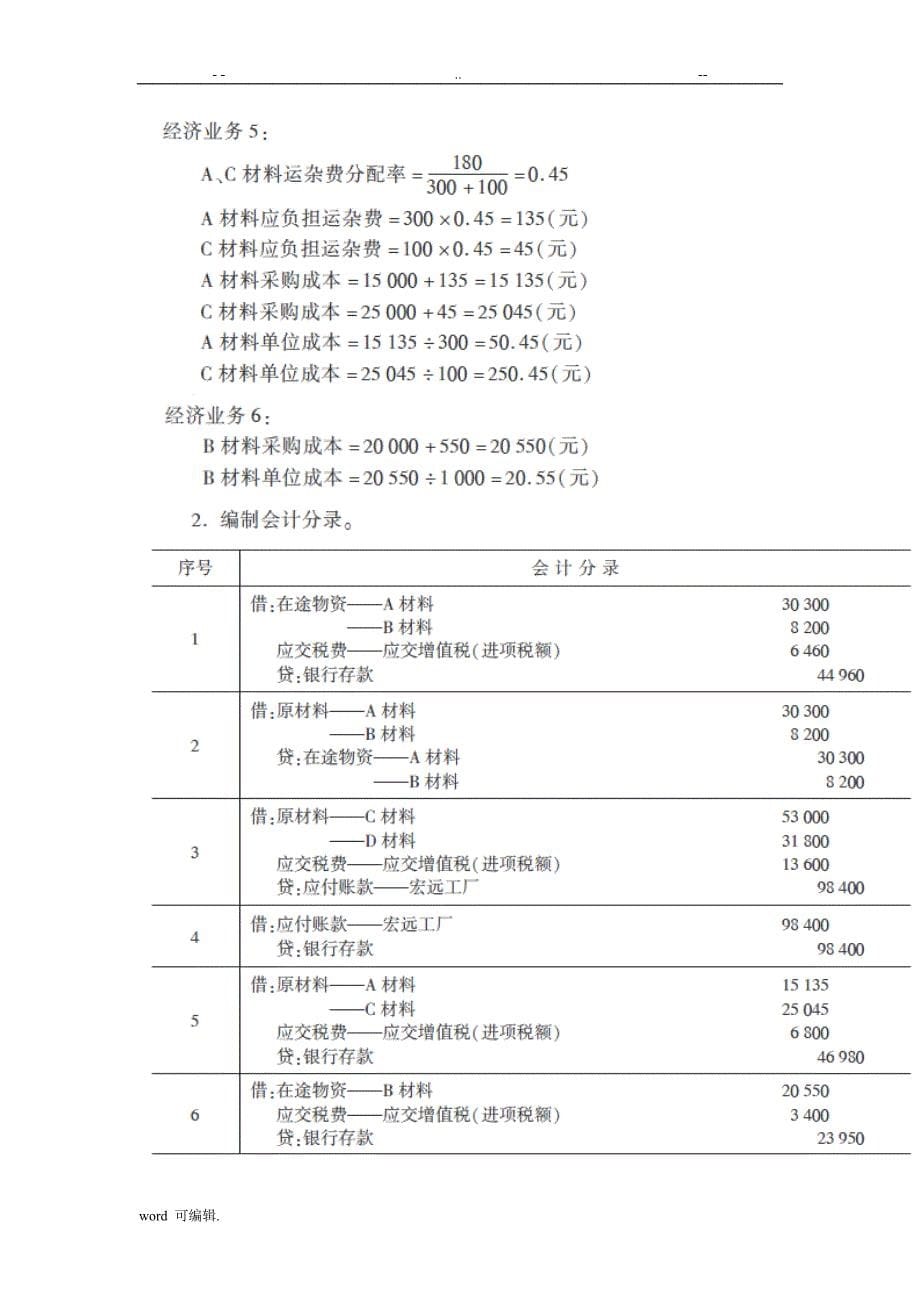 《基础会计》(第四版)张玉森第六章习题答案_第5页