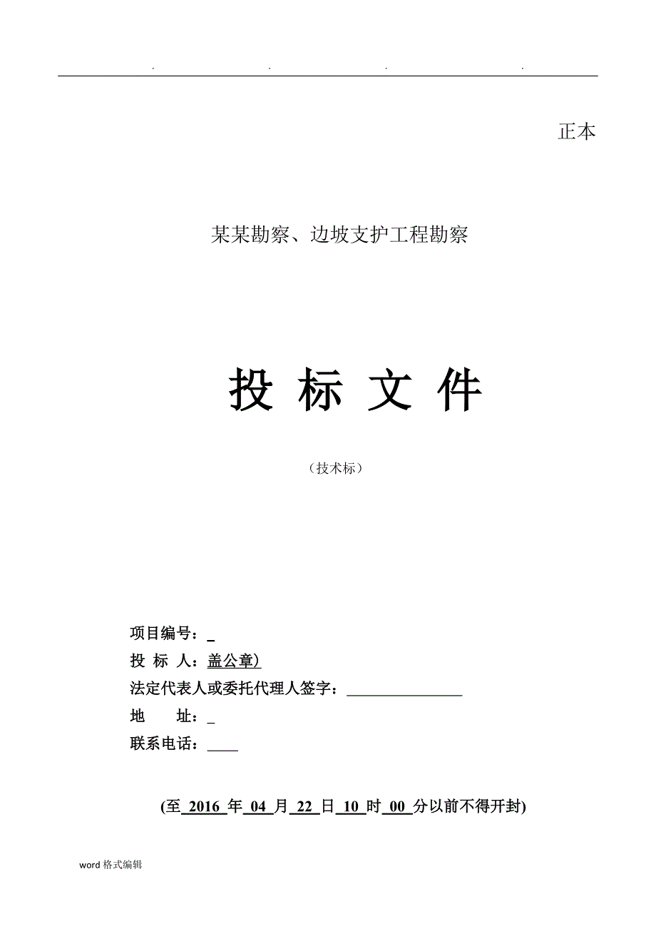 勘察项目招投标文件(技术部分)_第1页