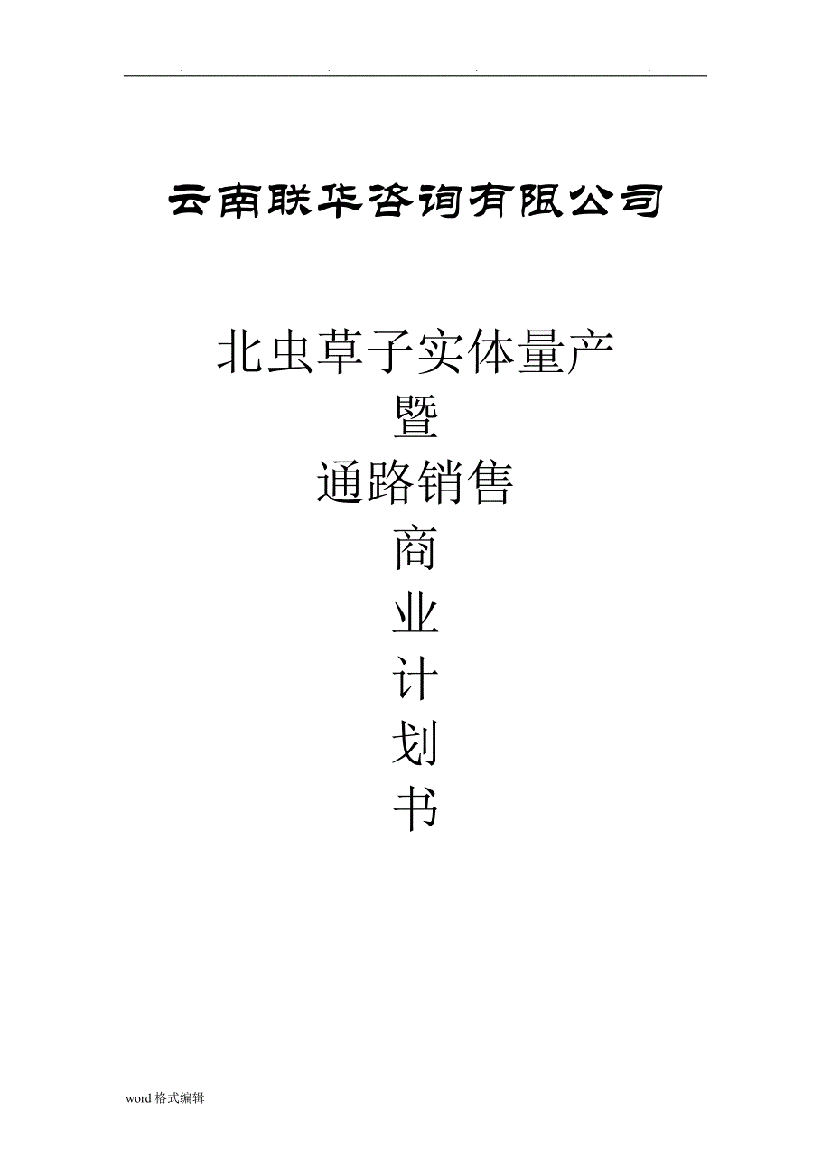 商业实施计划书范文(完整版)_第1页