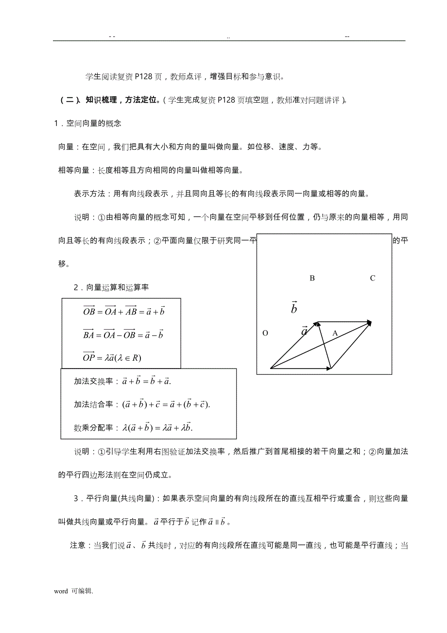 (强烈推荐)空间向量与立体几何教（学）案_第3页