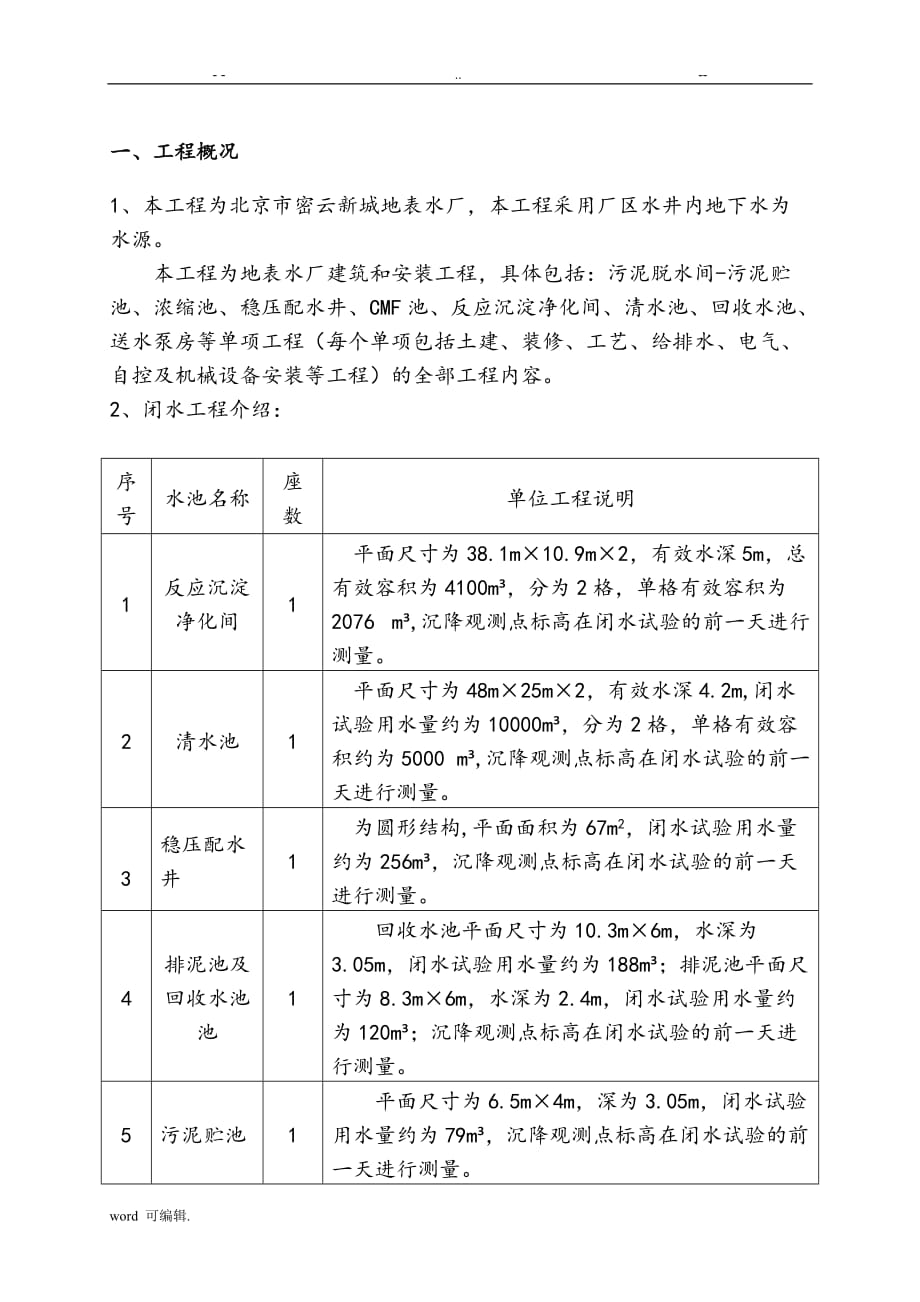 水厂闭水试验工程施工设计方案_第3页