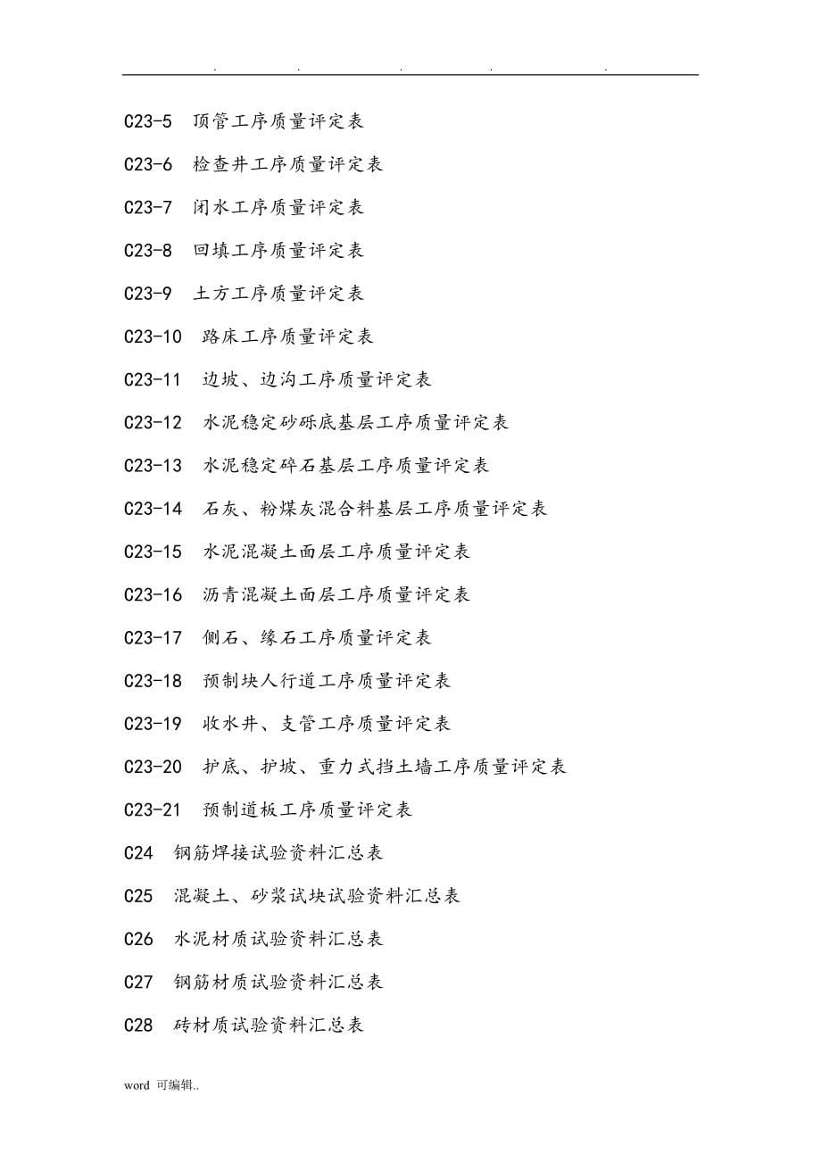 湖南省市政资料统一用表格模板_第5页