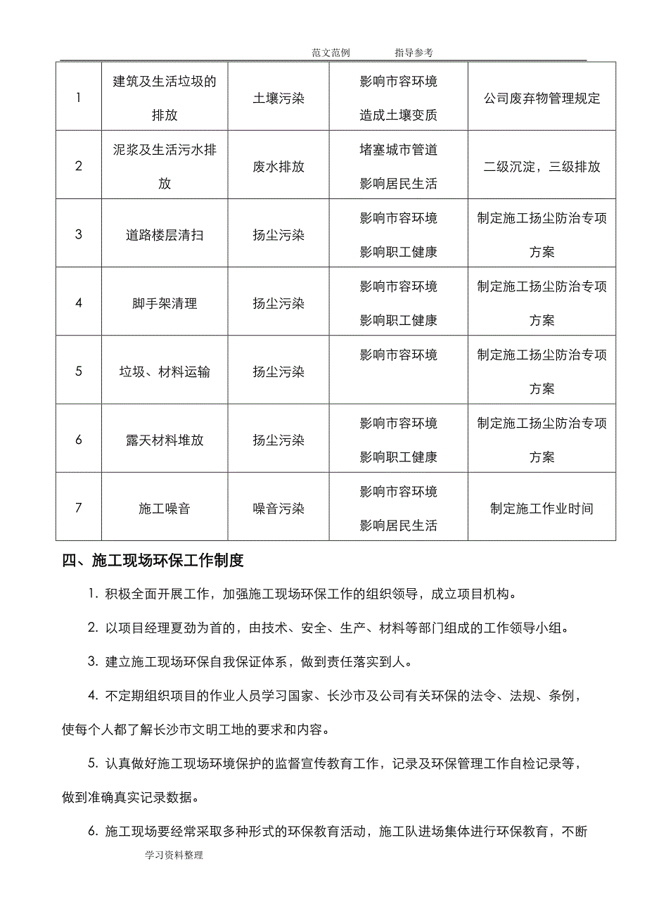 施工污染环境整治工作专项实施方案报告_第4页