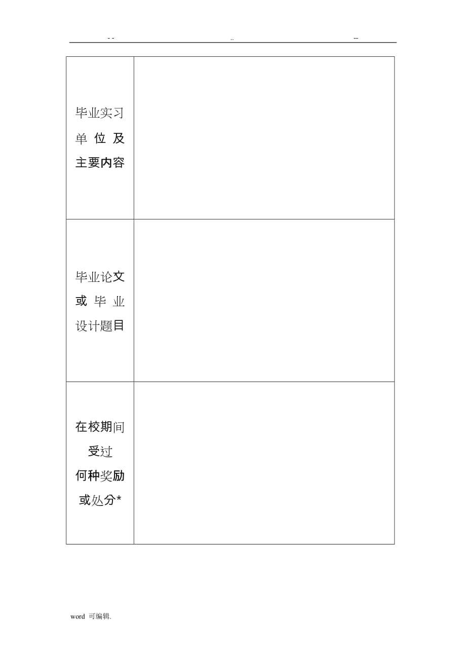 国家开放大学毕业生登记表格模板_第5页