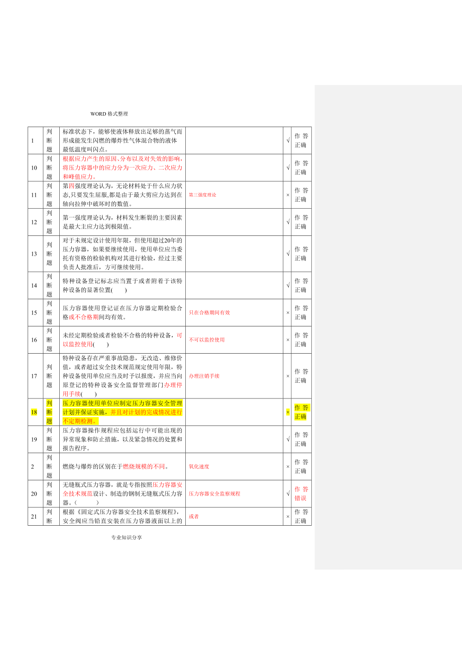 压力容器安全管理A3上机考试题-第1-18套[含答案解析]_第1页