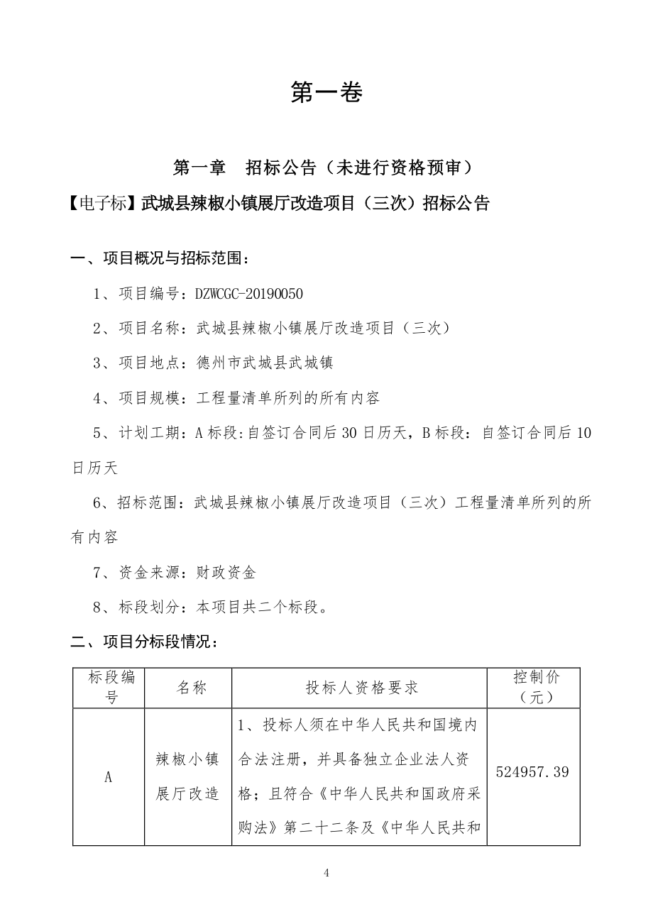 武城县辣椒小镇展厅改造项目招标文件_第4页