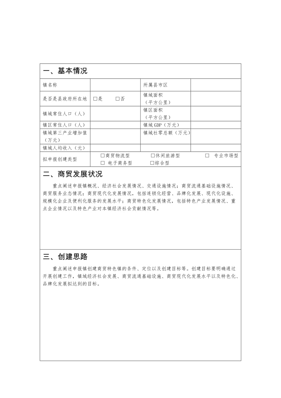 浙江省创建现代商贸特色镇计划书_第2页