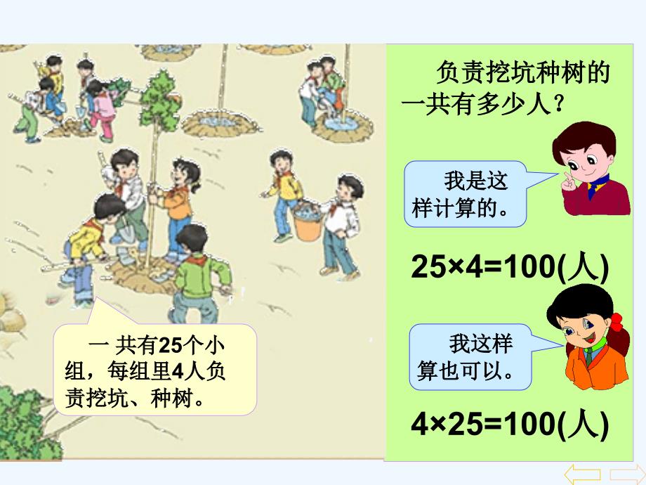 人教版四年级数学下册乘法交换律、结合律课件_第2页