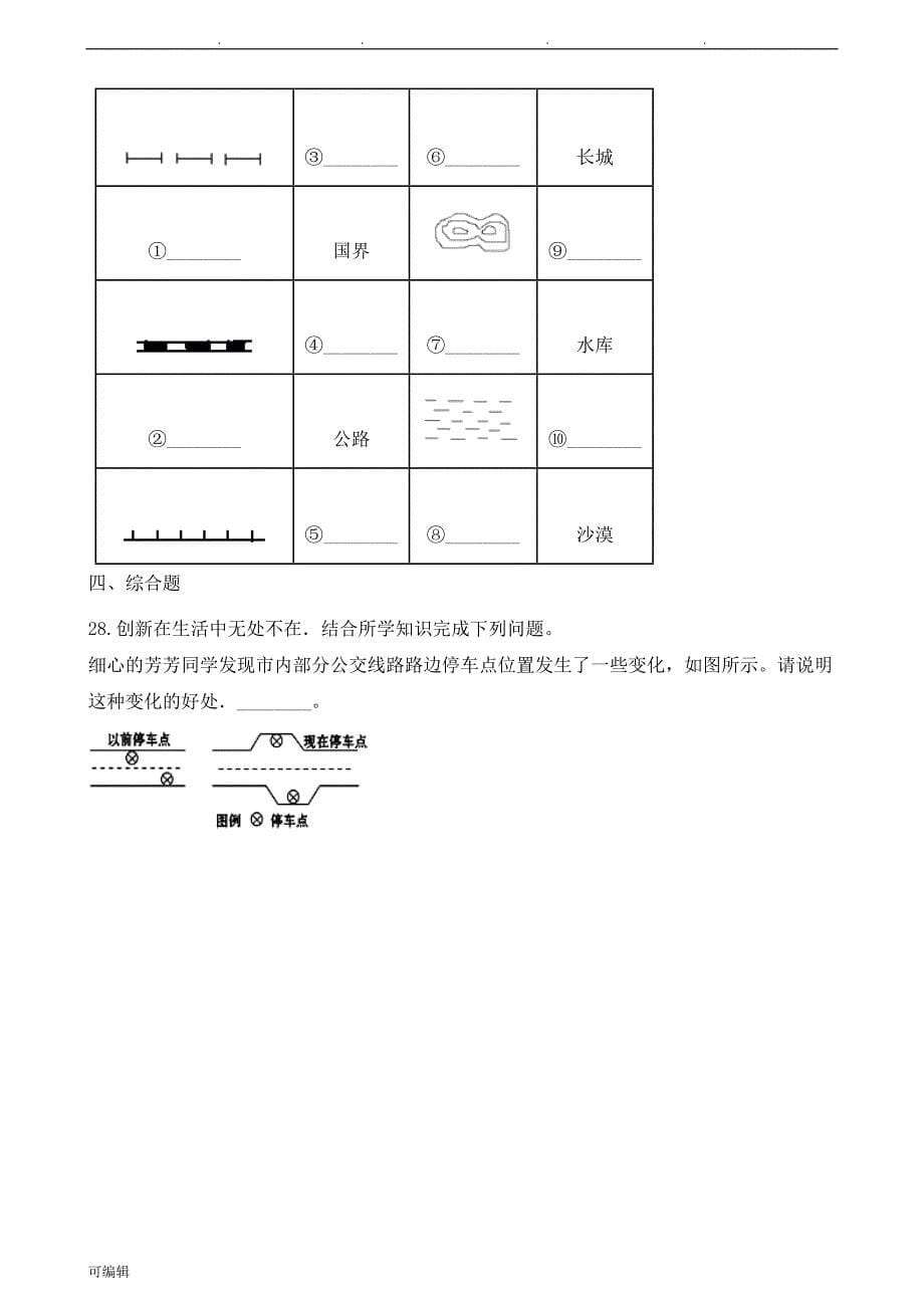 七年级[上册]地理第一章《让我们走进地理》单元测验卷_第5页