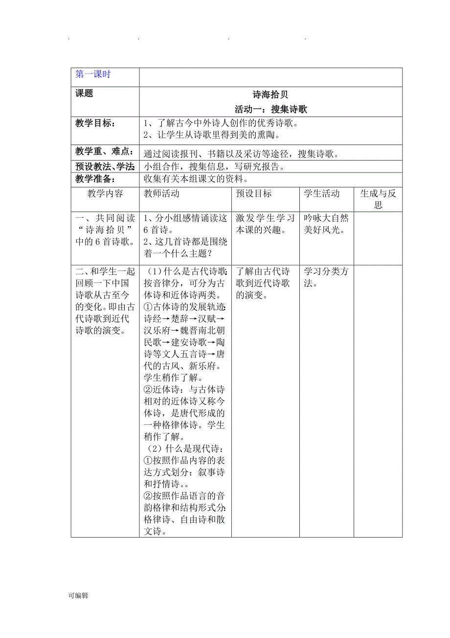 人版小学语文六年级[上册]教（学）案第六单元综合性学习_第2页