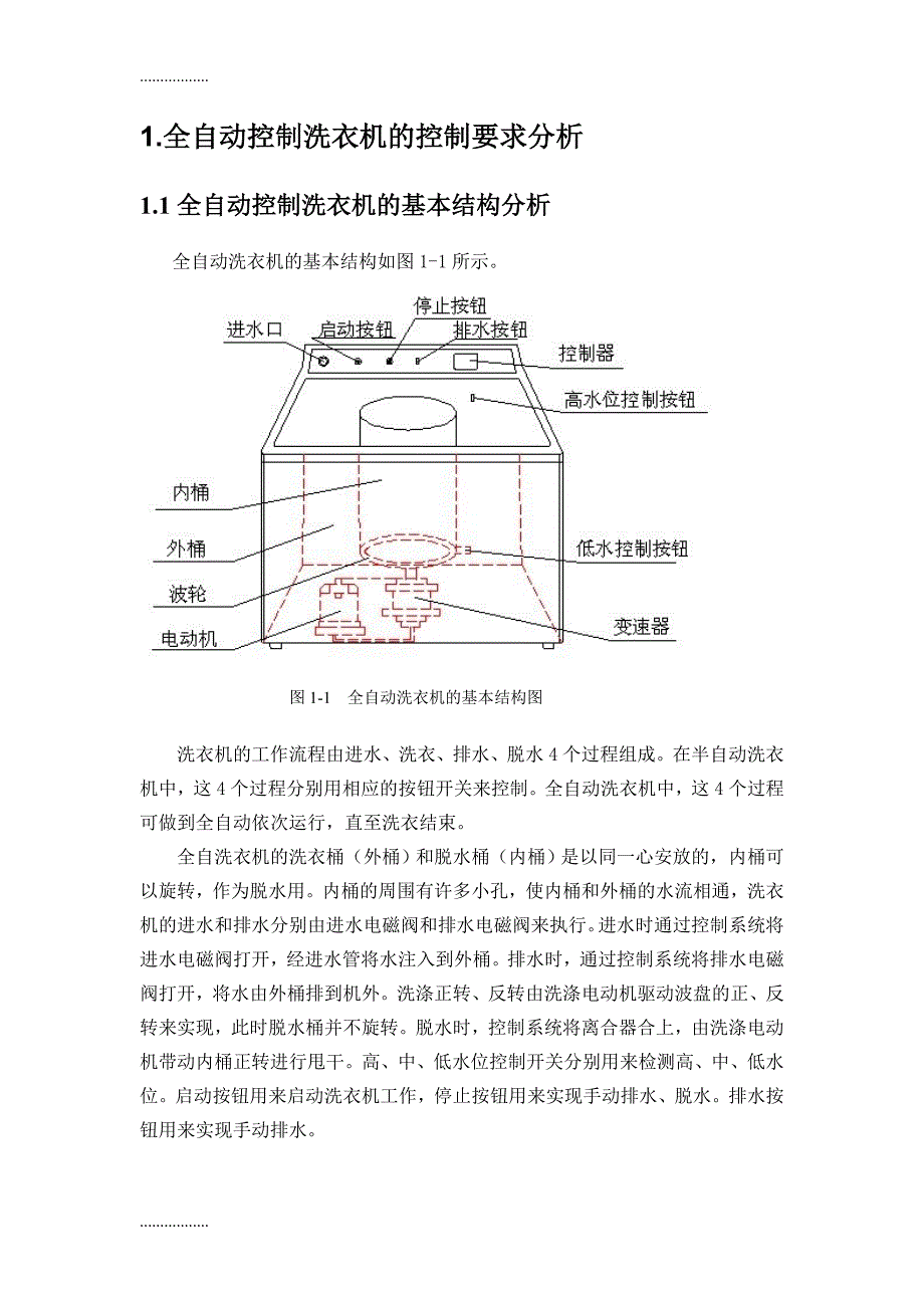 全自动洗衣机PLC控制设计毕业设计_第4页