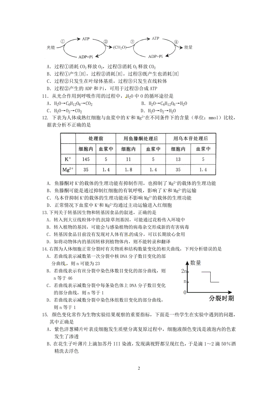 江苏省海安高级中学2015-2016学年高二下学期生物（选修）期末模拟检测（2）（无答案）.doc_第2页