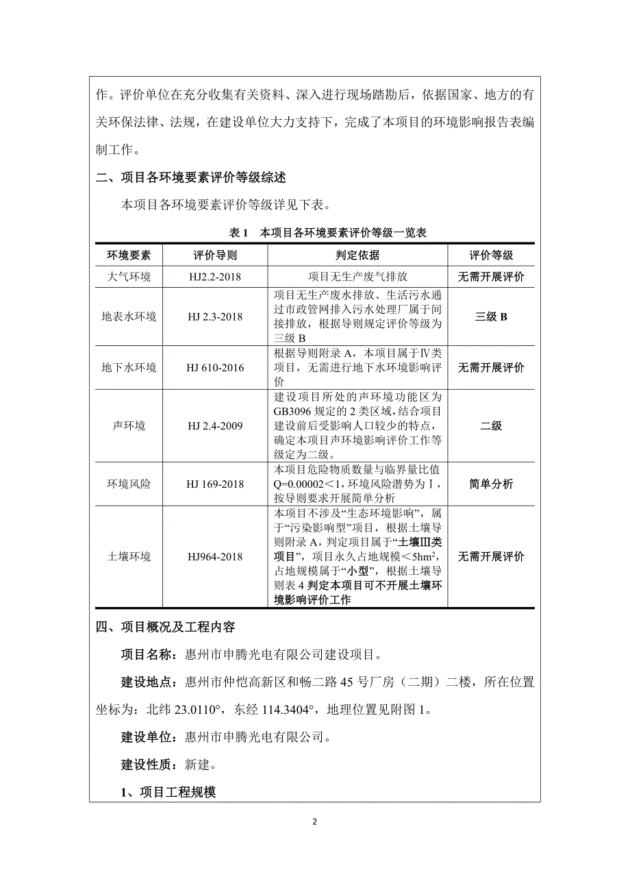 惠州市申腾光电有限公司年产镜头6万个建设项目环评报告表_第4页