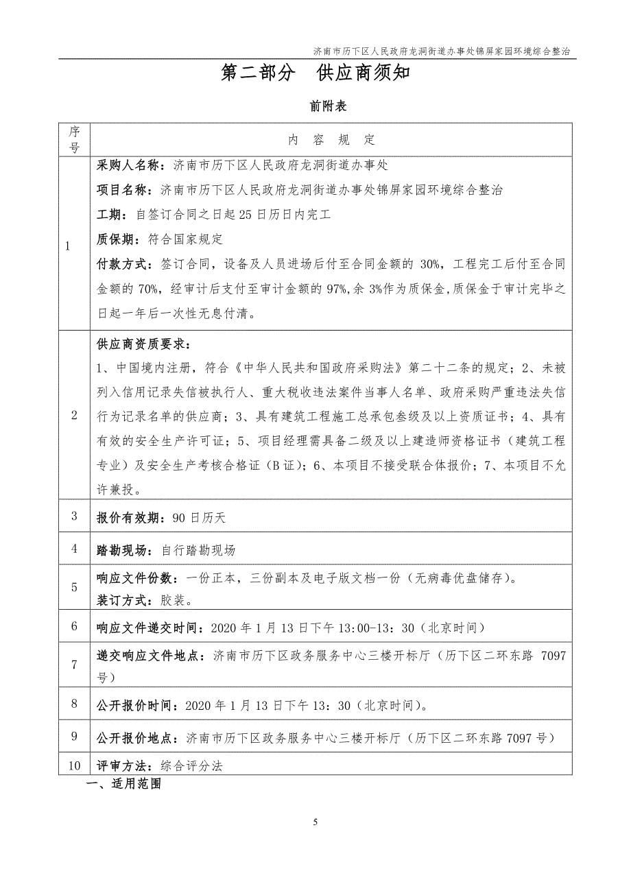 龙洞街道办事处锦屏家园环境综合整治招标文件_第5页