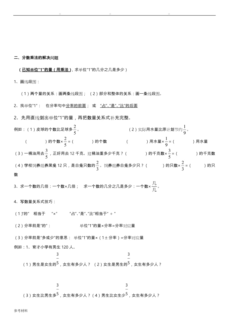 分数乘法知识点和题型(全面)_第3页