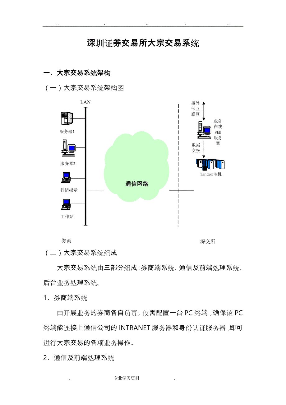 深圳证券交易所大宗交易系统方案_第1页