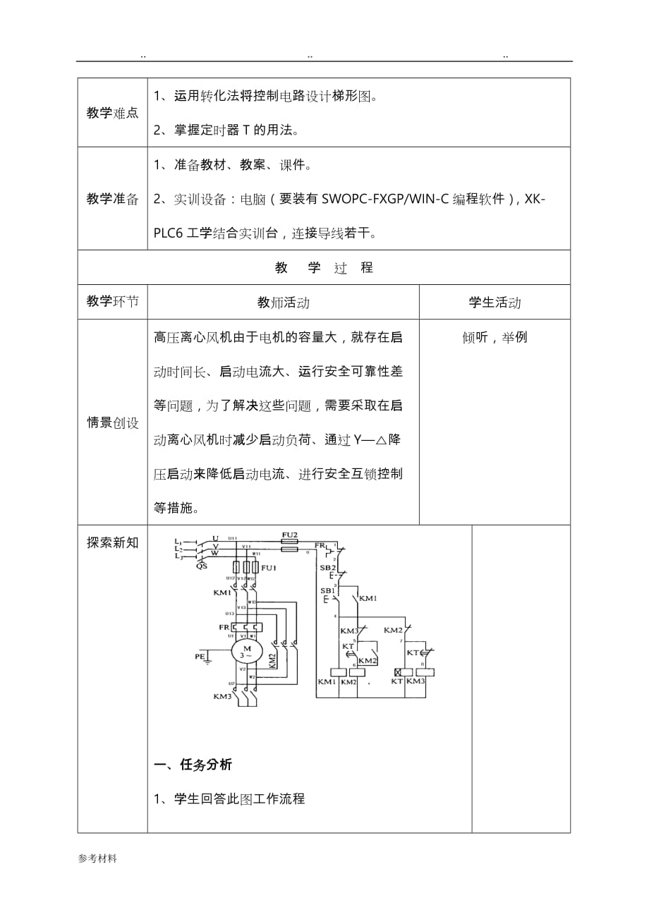 项目五—任务一PLC控制三相异步电动机Y—△降压启动_第2页