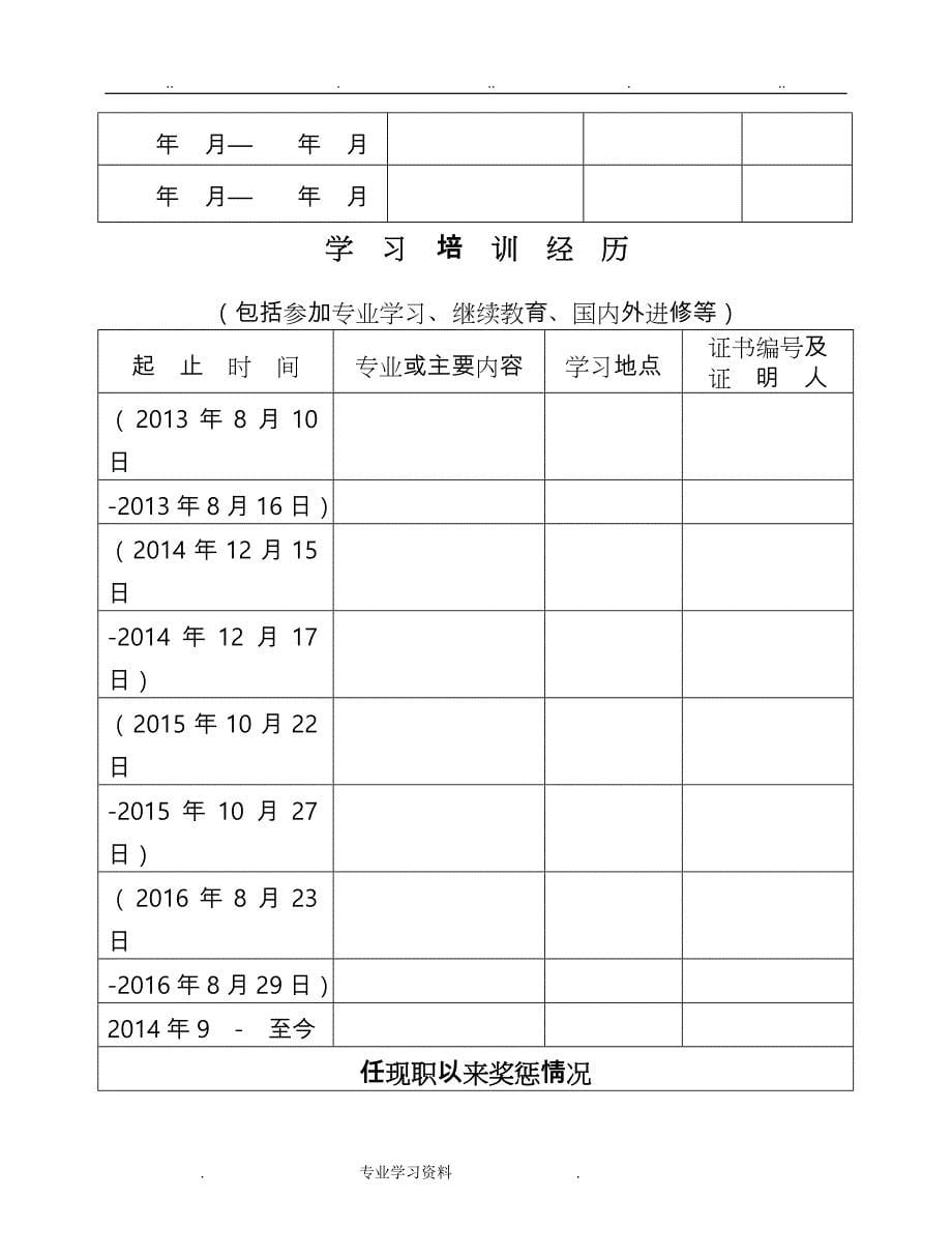 河南省专业技术职务任职资格评审表20477_第5页