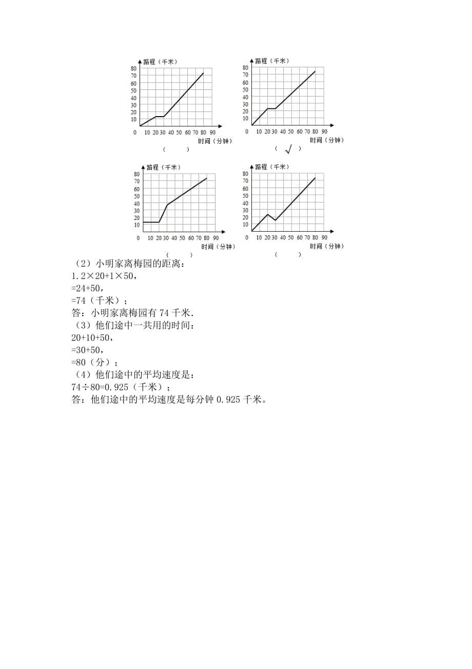 五年级下册数学试题-第6单元 折线统计图（含解析答案）西师大版（2014秋）_第5页