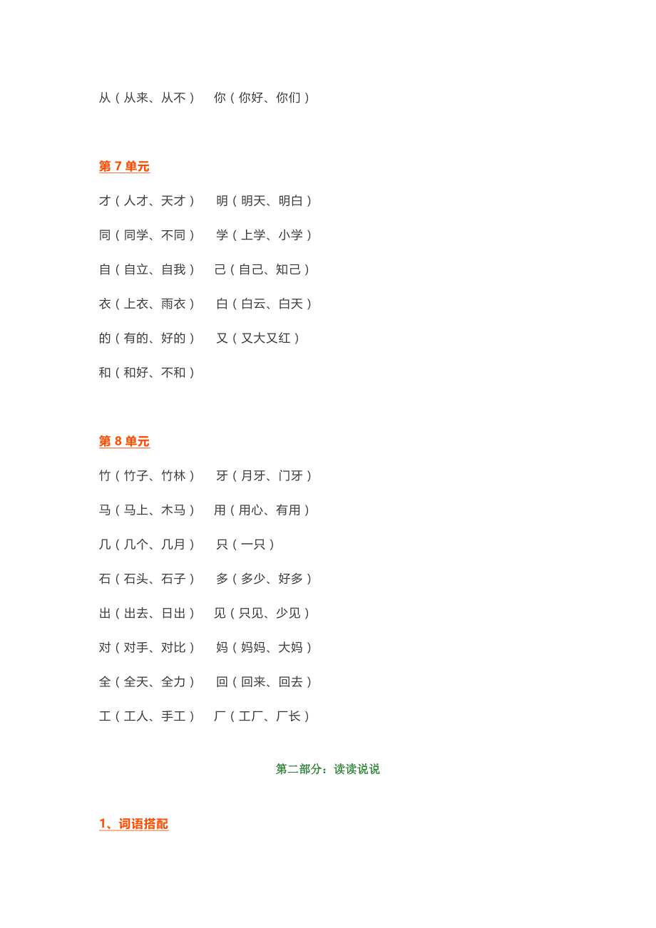 部编版一年级语文上册知识要点预习 (1)_第3页