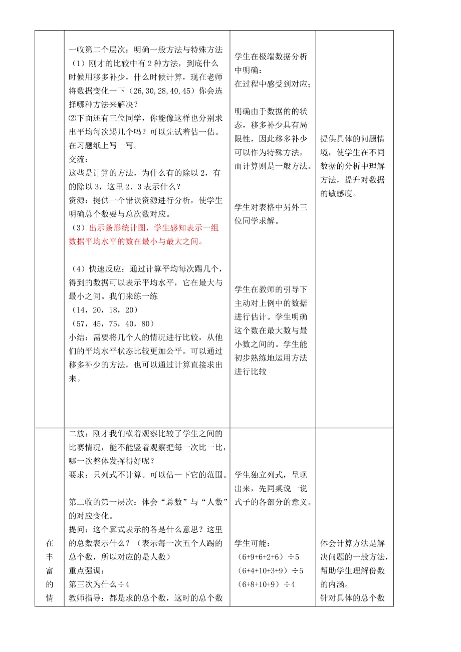 五年级上册数学教案-4.2 平均数｜北京版 (2014秋） (5)_第4页