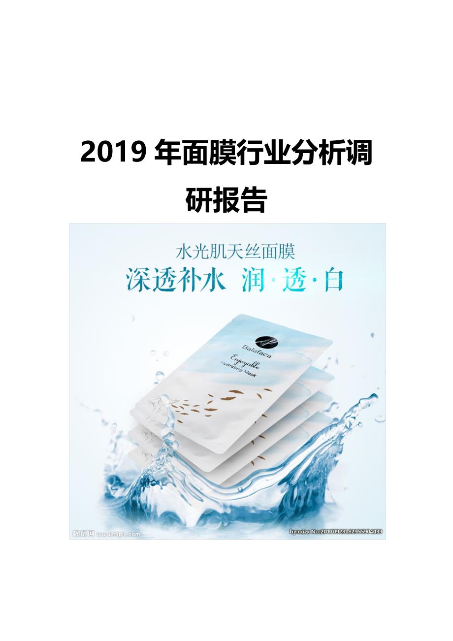 2019年面膜行业分析调研报告_第1页