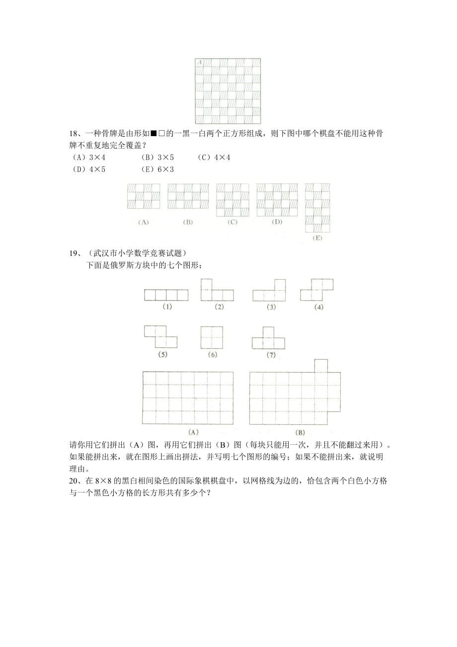 六年级下册数学试题-培优讲学练考专题：染色和覆盖（含答案）全国通用_第5页