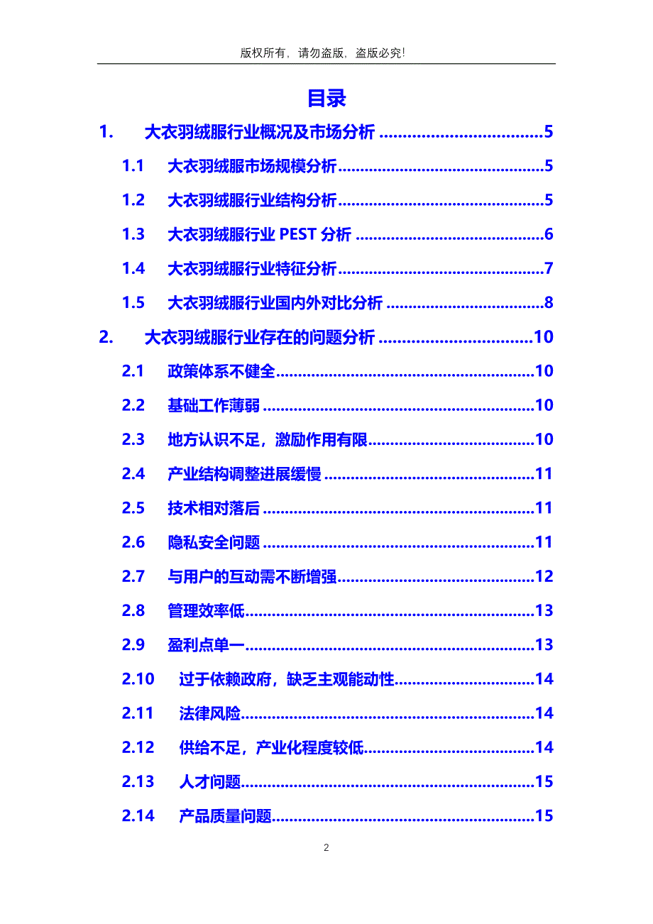 2020年大衣羽绒服行业调研分析报告_第2页