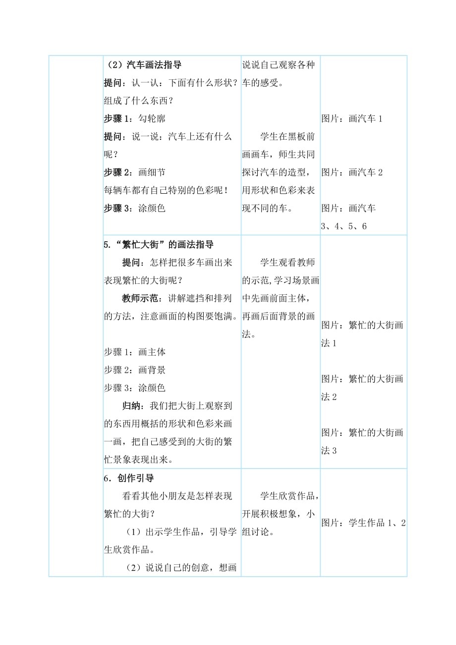 一年级上册美术教案 第14课《繁忙的大街》人教新课标（2014秋）_第3页