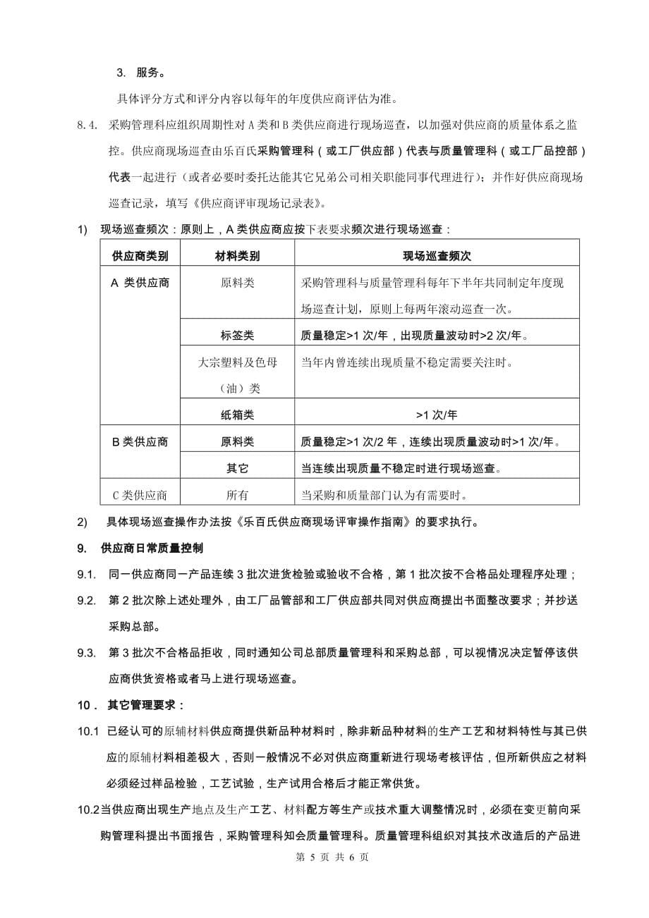 原辅材料供应商管理程序.精品文档_第5页