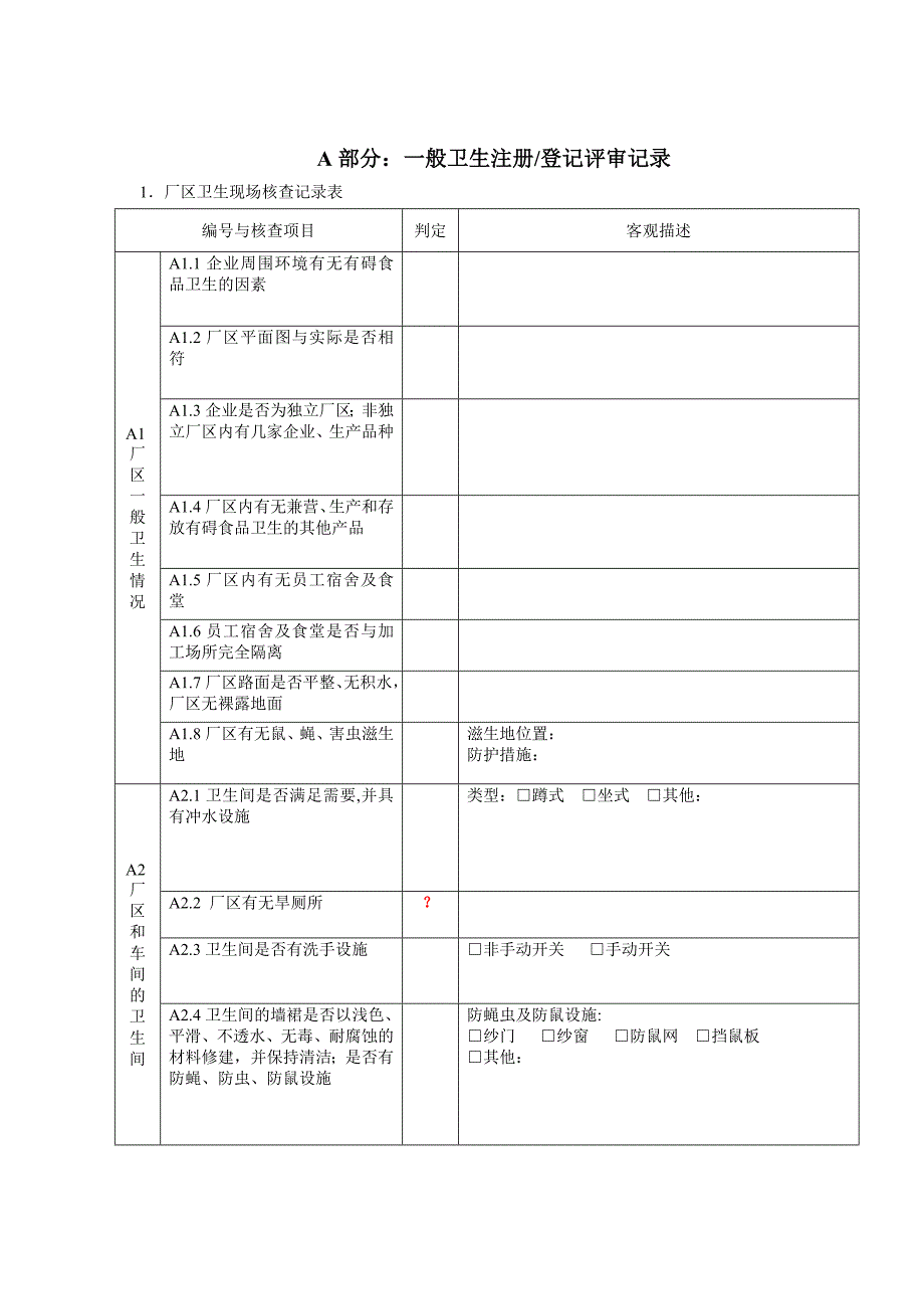 一般卫生注册登记评审记录.精品文档_第1页