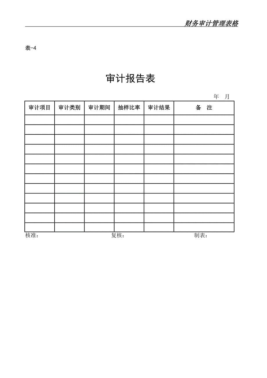 财务审计管理表格 9个表格_第5页