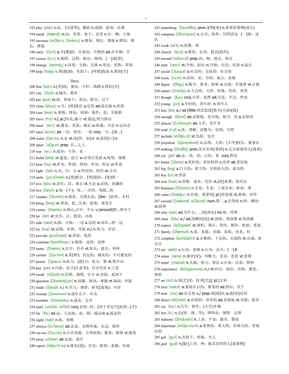 最普通2000英语单词(全部标有注释-)_第3页