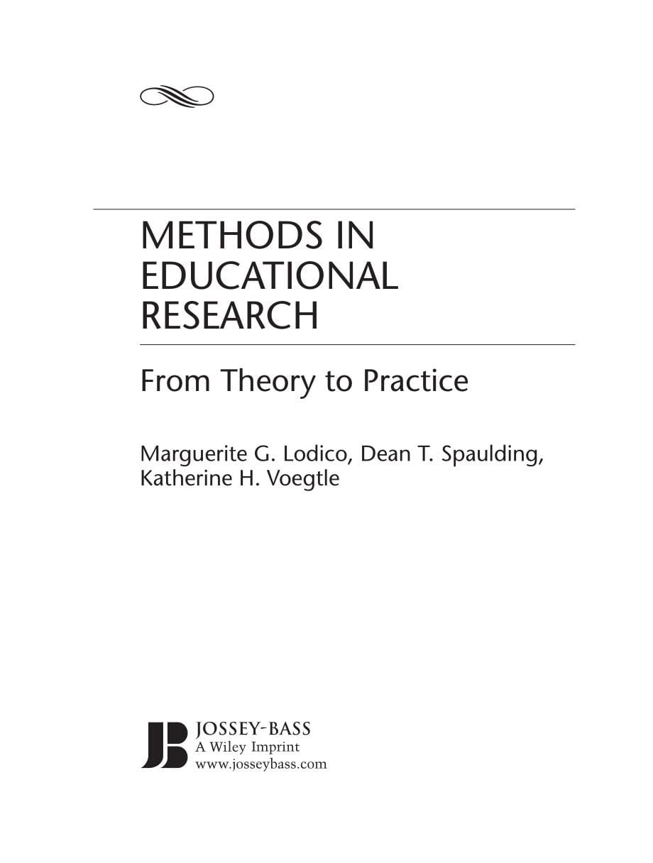 Methods in Educational Research - From Theory to Practice 2006_第5页