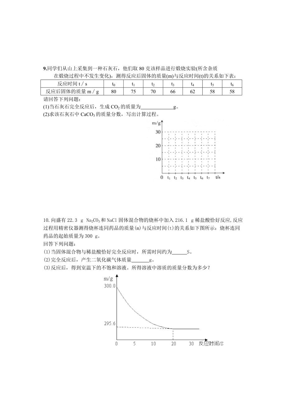 初三化学酸碱盐计算题专项练习试题及答案_第4页