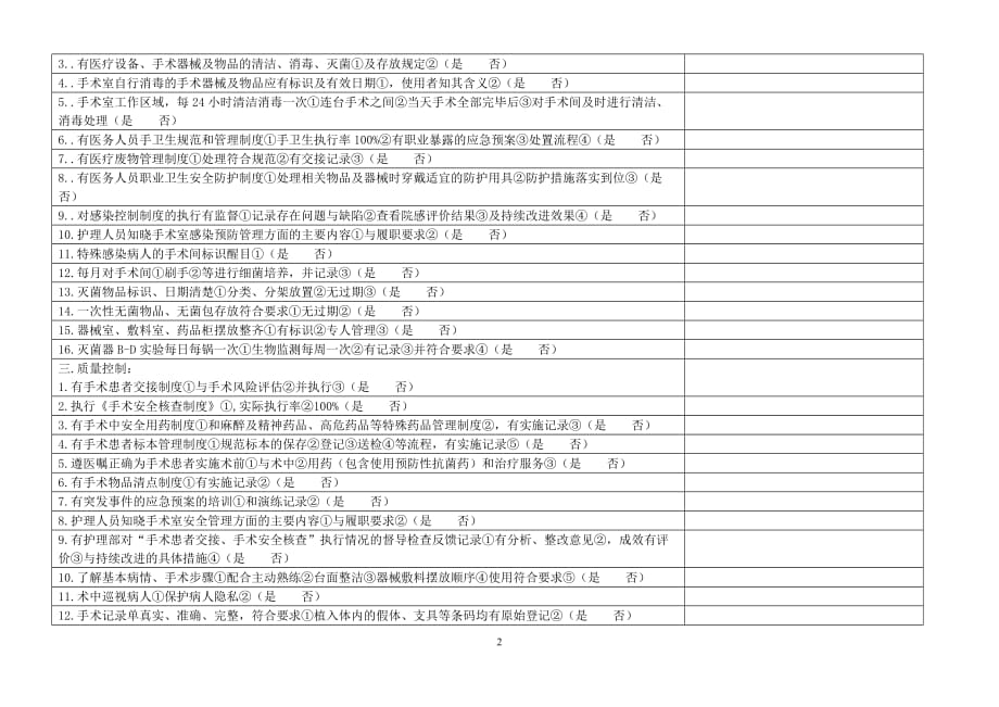 中心手术室检查表_第2页