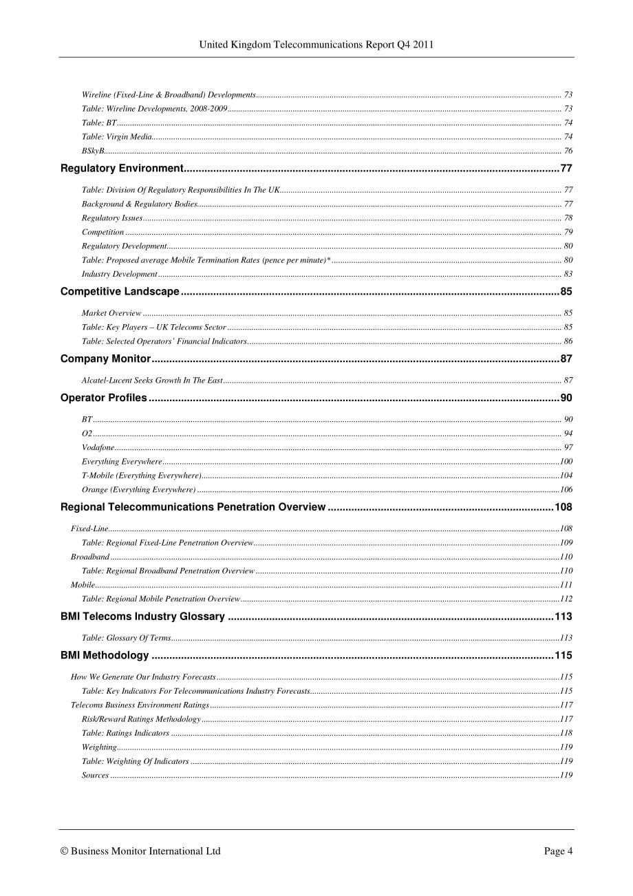 BMI_United_Kingdom_Telecommunications_Report_Q4_2011_第5页