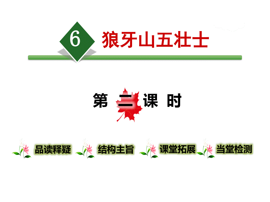 2019部编版语文六年级上册《狼牙山五壮士》第二课时课件_第1页